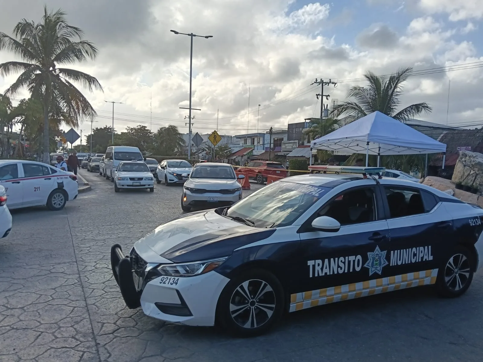 Map showing traffic closures and detours in Tulum for Carnival festivities