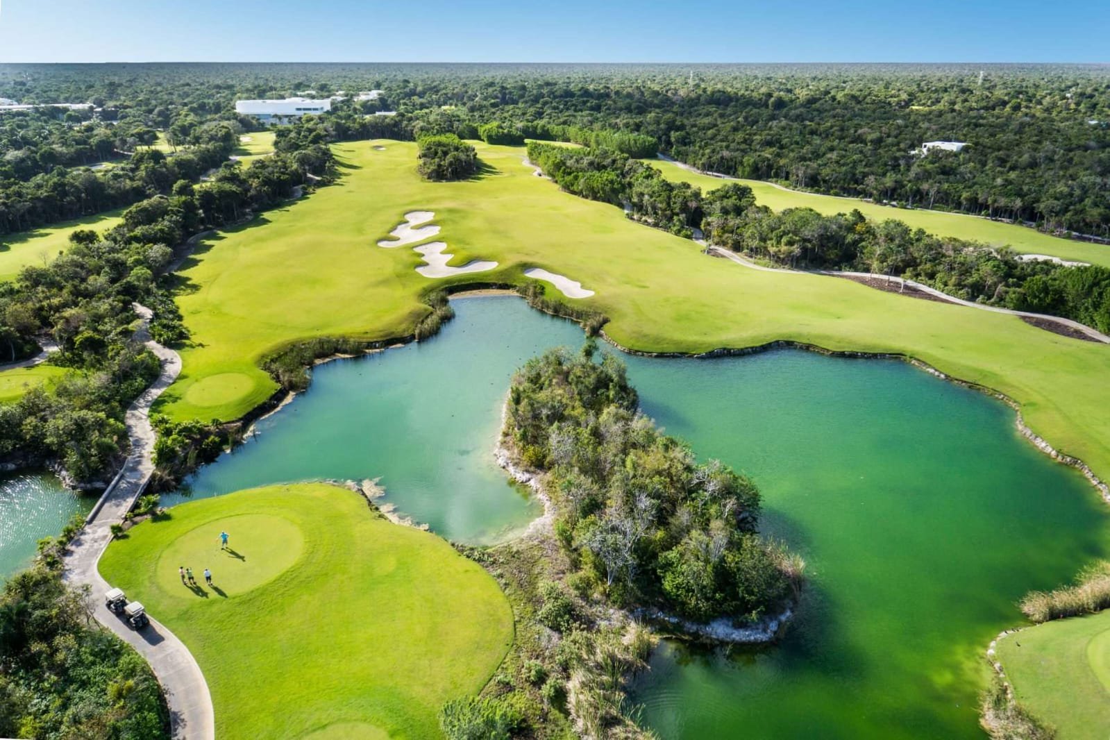 Aerial view of the PGA Riviera Maya golf course at Tulum Country Club in Mexico