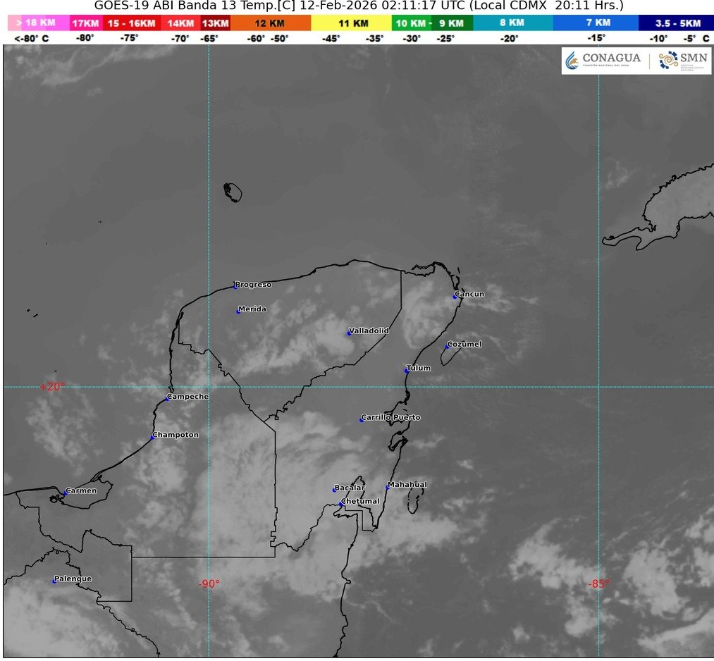 A weather map showing forecast conditions for Quintana Roo and the Yucatan Peninsula.
