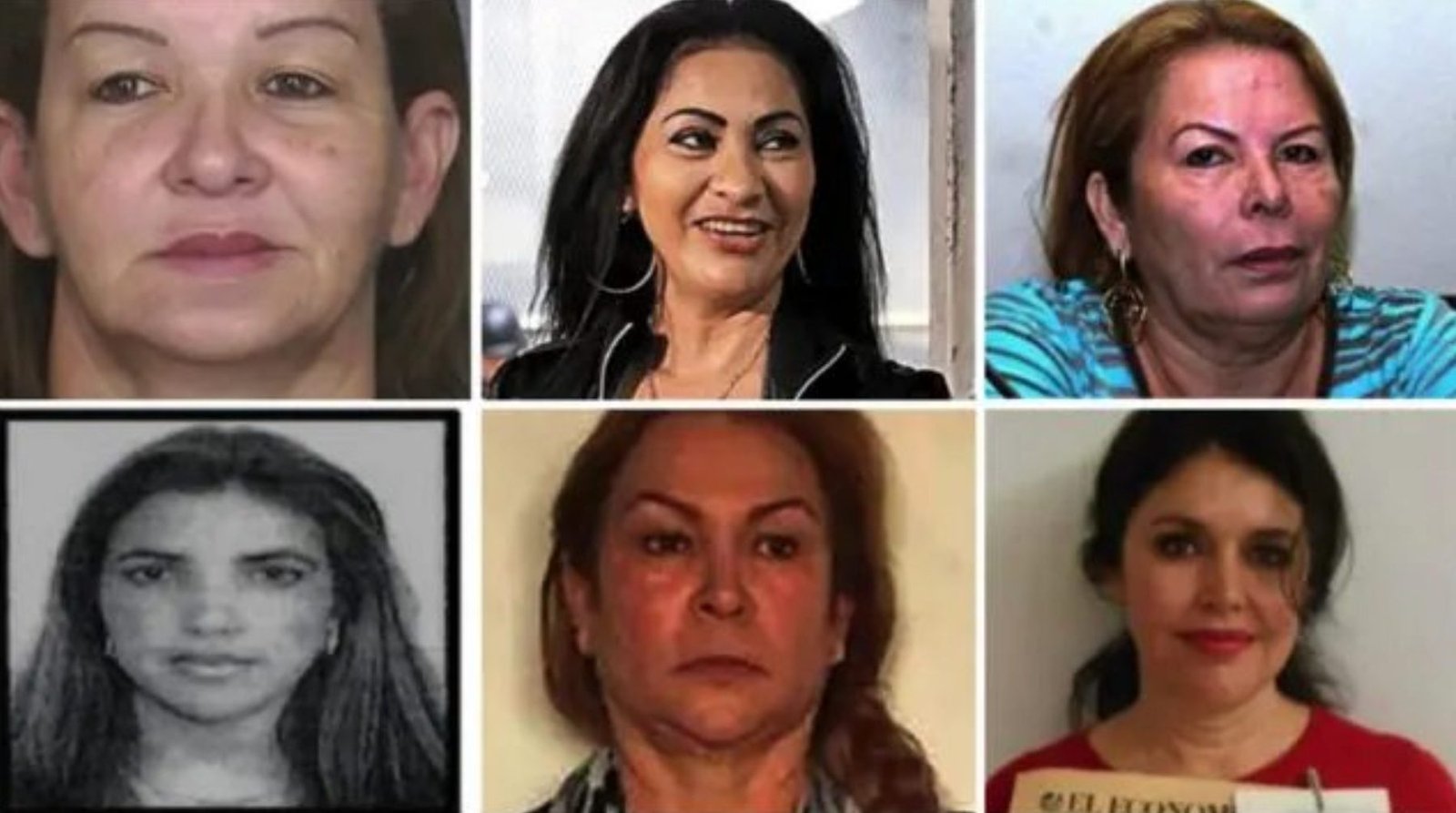 A collage of multiple female portraits showcasing various expressions and appearances. Some images appear to be mugshots while others show the subjects smiling or posed casually. Each individual has distinct features and hairstyles.