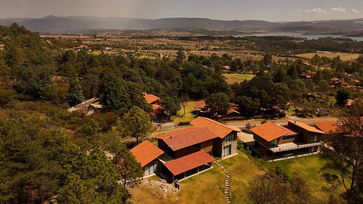 An aerial view of the Tapalpa Country Club area where federal forces conducted a military operation to capture CJNG leader Nemesio Oseguera, known as El Mencho.