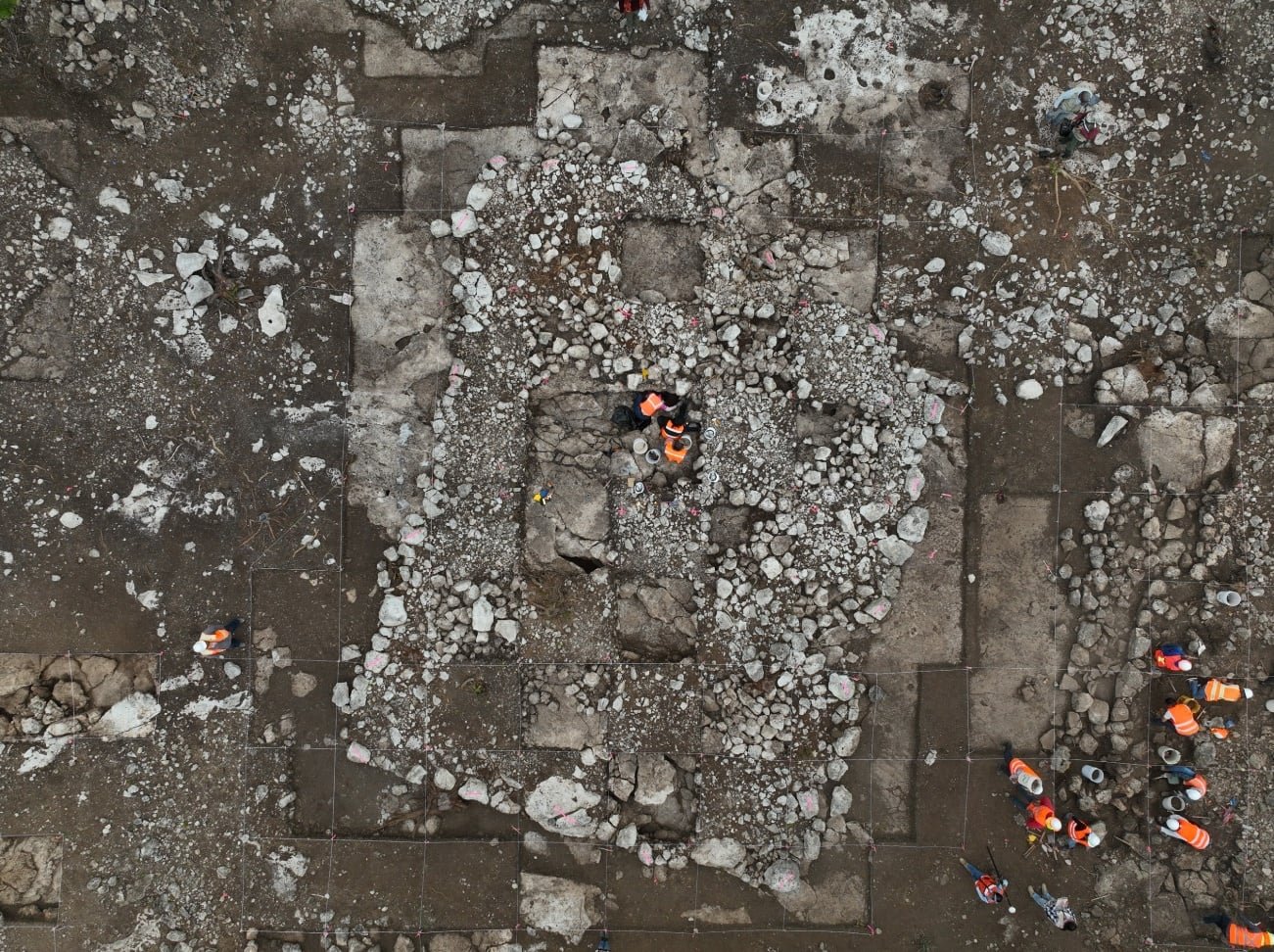 Archaeologists excavating the ancient Maya ritual site at Yaxché de Peón in Yucatán