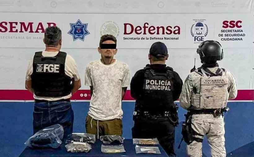 Police officers conducting an operation in Cancun, Mexico