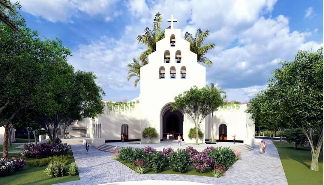 Construction progress at the new Cancún cathedral sanctuary
