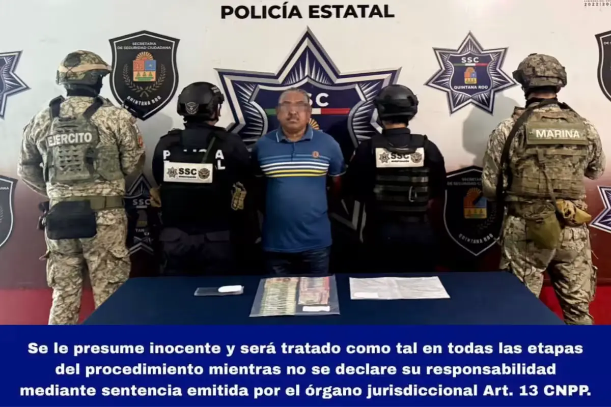 Authorities present a suspect in Cancún extortion case
