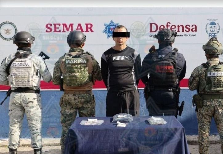 Police officers conducting an operation in Cancún, Mexico