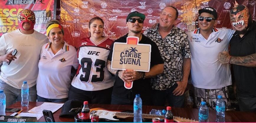 Performers on stage at the Caribe Suena festival in Playa del Carmen