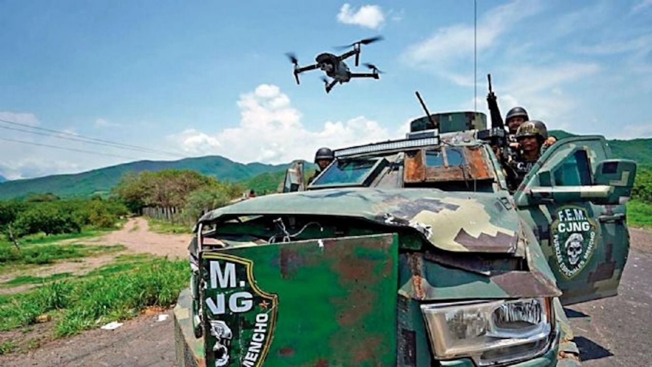 An explosive drone used by cartels in Michoacán, Mexico
