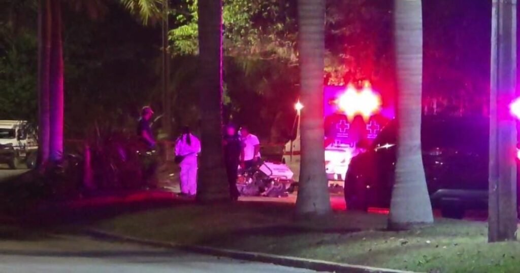 Emergency responders at the scene of a fatal motorcycle accident on Cozumel island