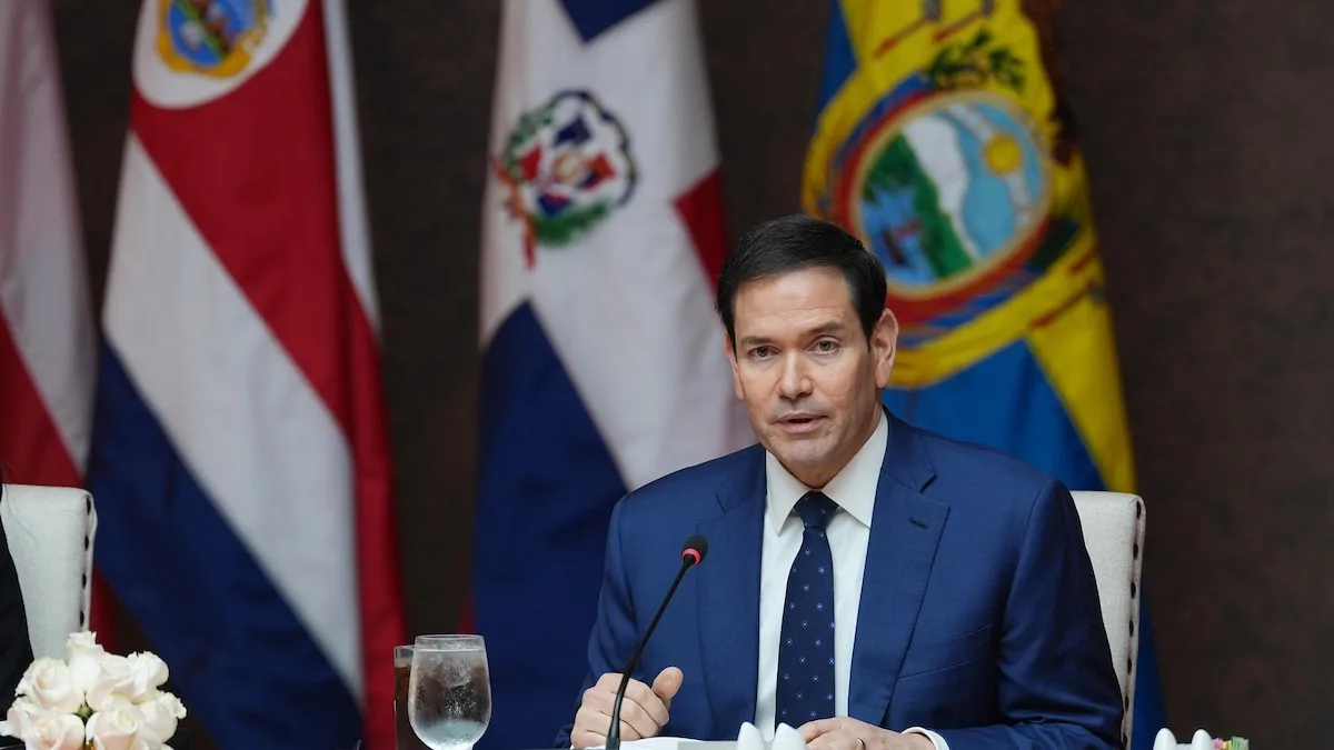U.S. President Donald Trump speaks at the Shield of the Americas summit in Florida.