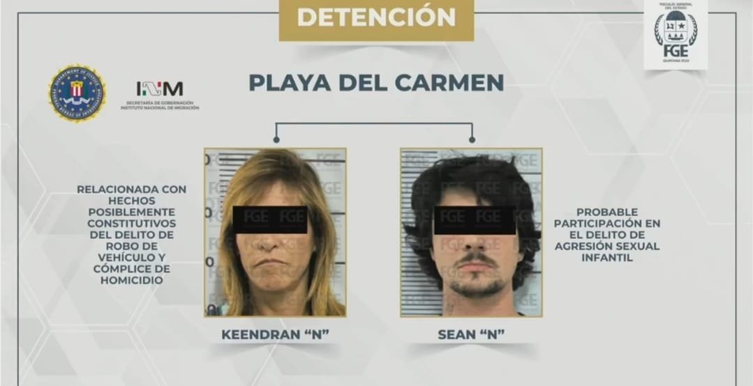 Police operation in Playa del Carmen leading to the arrest of two fugitives