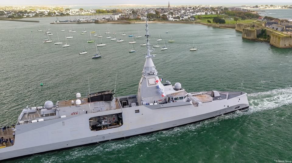 The French Navy frigate Amiral Ronarc'h docked in Cozumel, Mexico