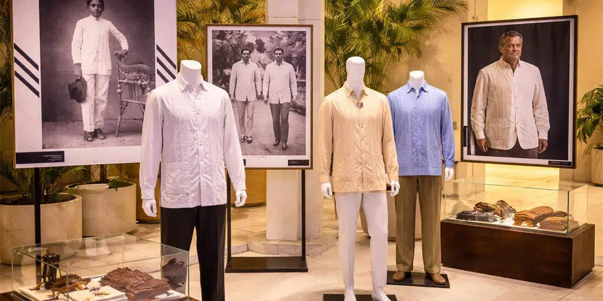 A photo exhibition in Mérida showcasing the history and evolution of the traditional guayabera shirt
