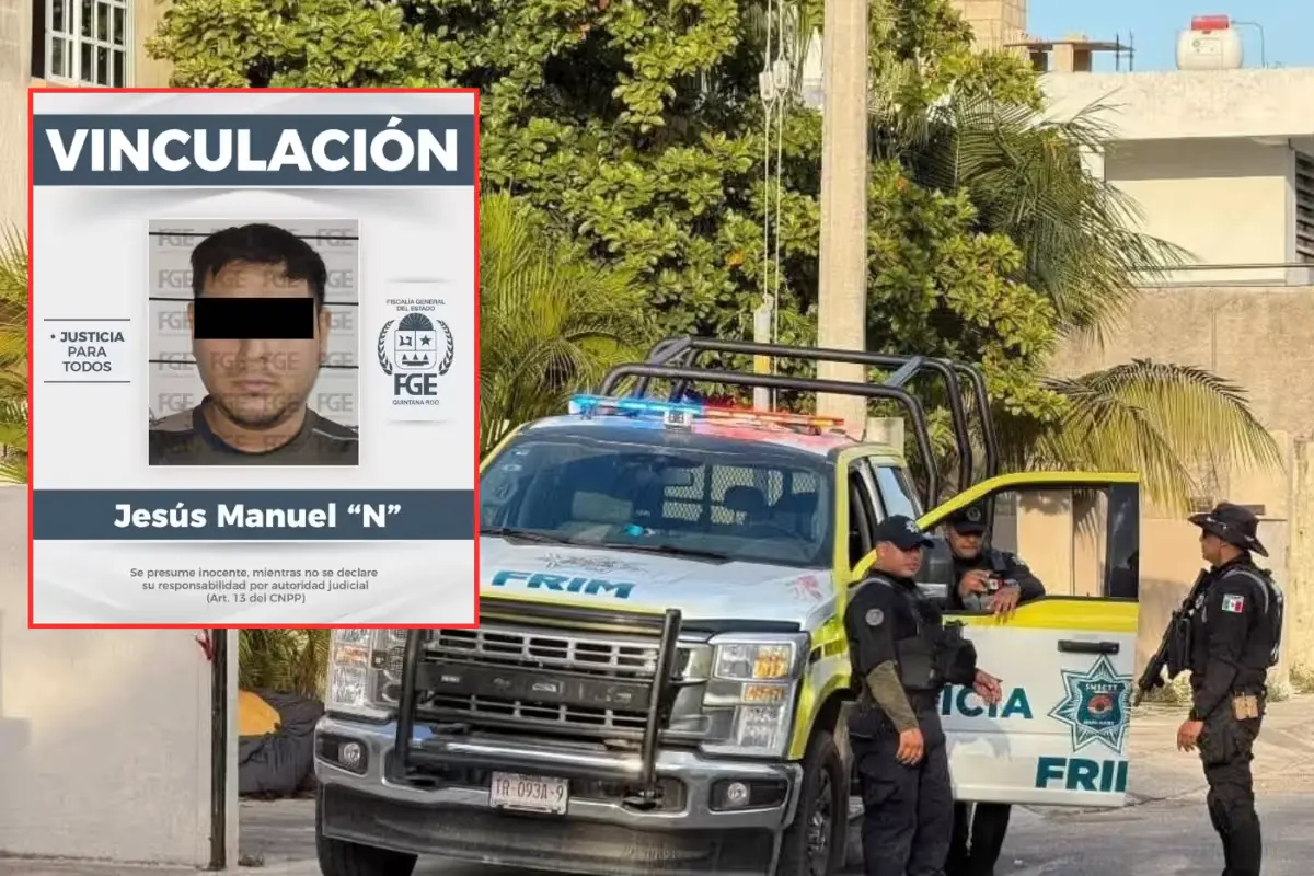 Photo of suspect Jesús Manuel N, charged with human trafficking and deprivation of liberty in Cancún