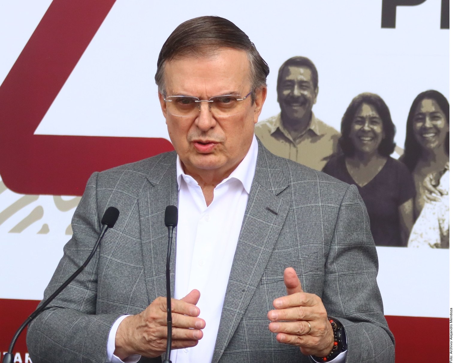 Mexican Economy Secretary Marcelo Ebrard speaking about T-MEC trade negotiations with the United States