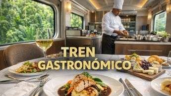 A conceptual image of the Maya Train with a focus on regional cuisine and cultural tourism