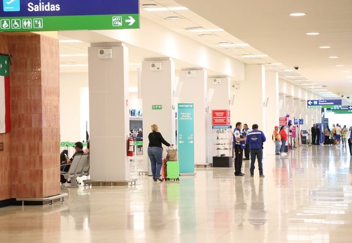 Exterior view of Merida International Airport in Yucatan, Mexico