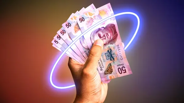 A chart showing the Mexican peso exchange rate against the US dollar