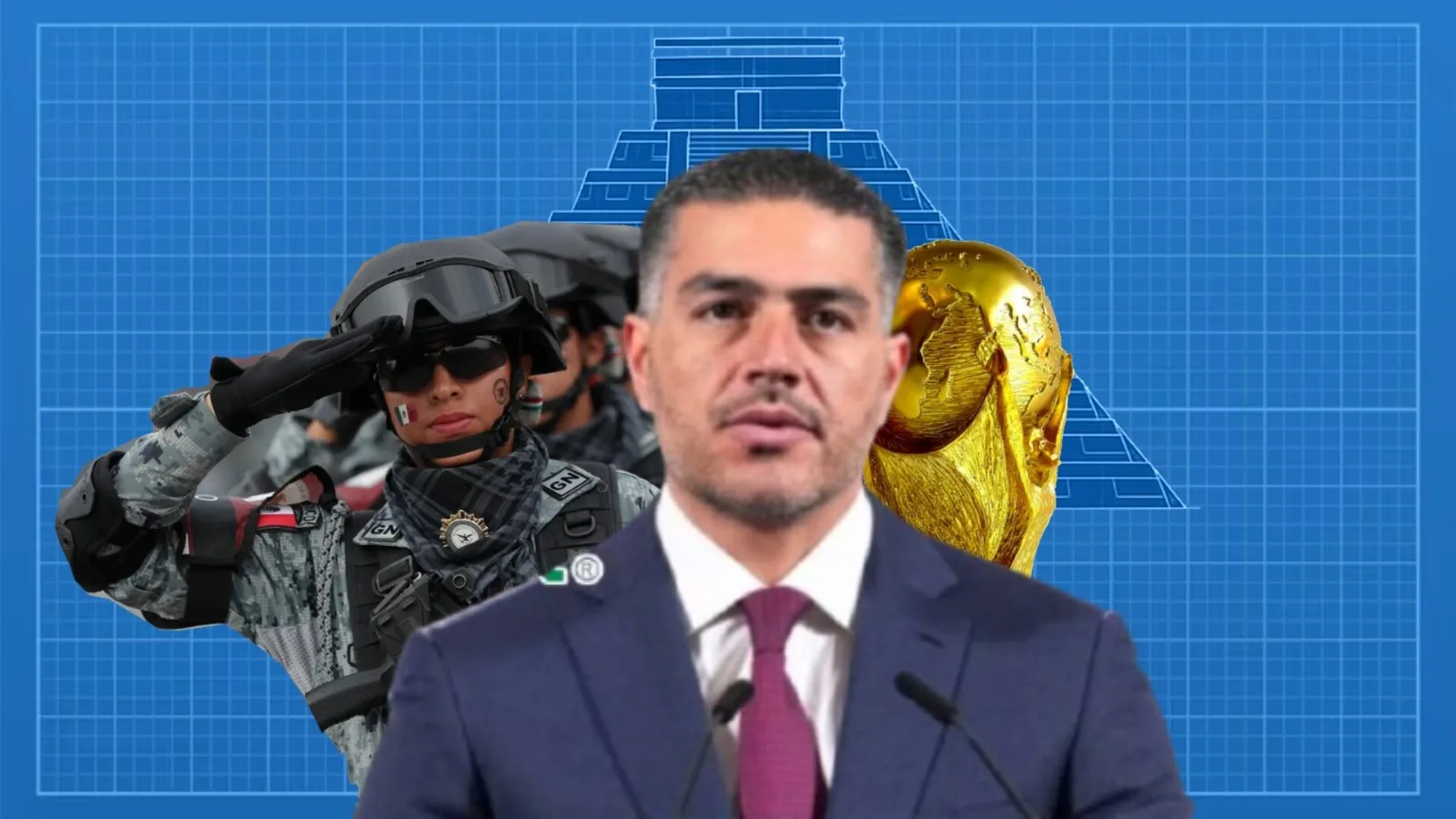 Omar García Harfuch, Mexico's Secretary of Security and Citizen Protection, speaks at a press conference about World Cup security plans.