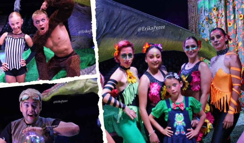 Promotional image for the Mundo de Dinosaurios immersive show in Cancún