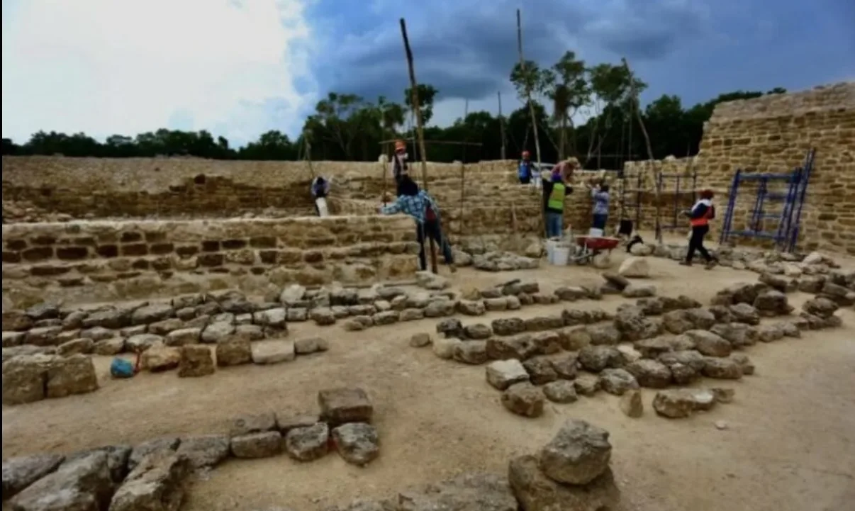 A view of the Parque de la Memoria Baalam Tun in Chetumal, Quintana Roo, where researchers allege archaeological monuments were improperly relocated