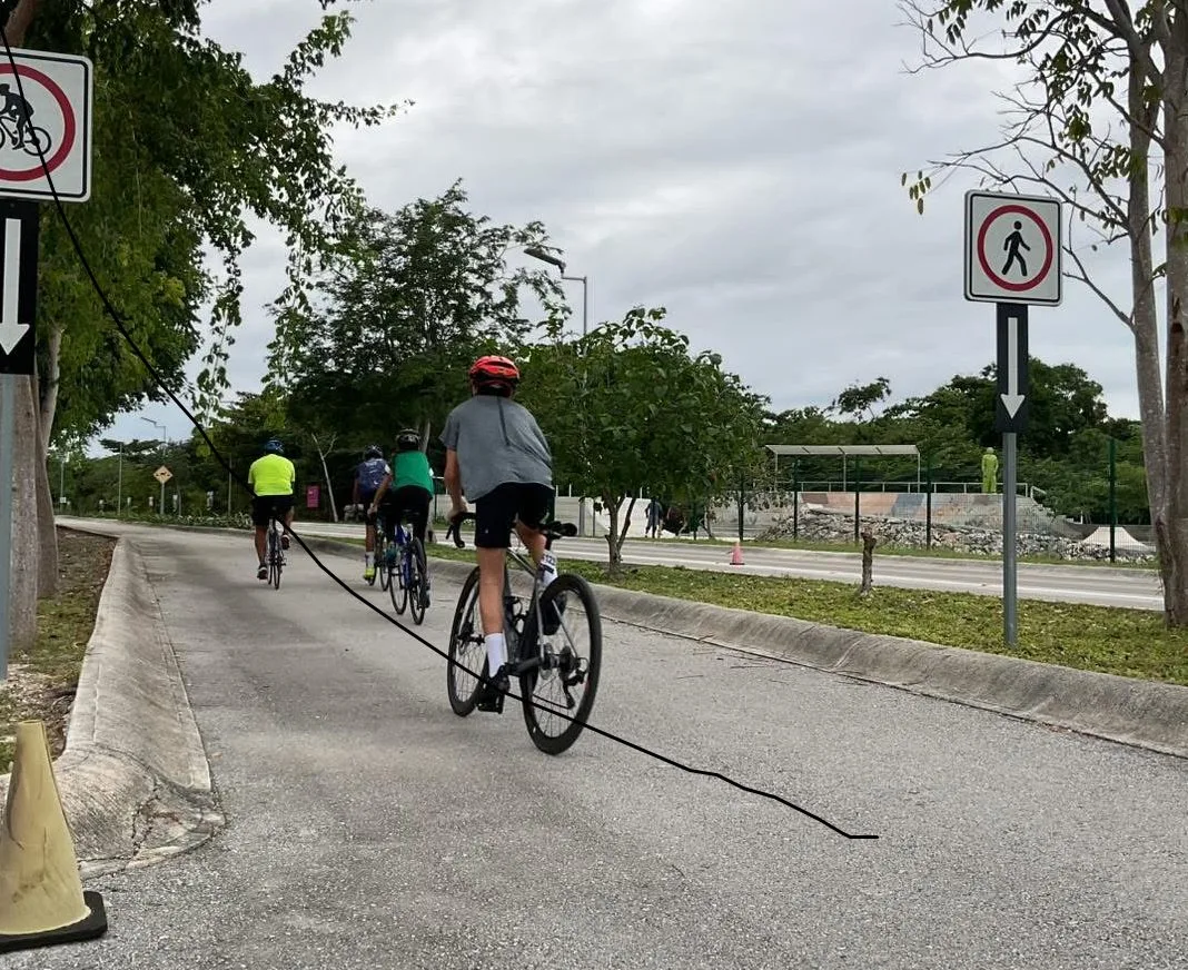 A view of the bike path at Parque Cancún in Quintana Roo, Mexico
