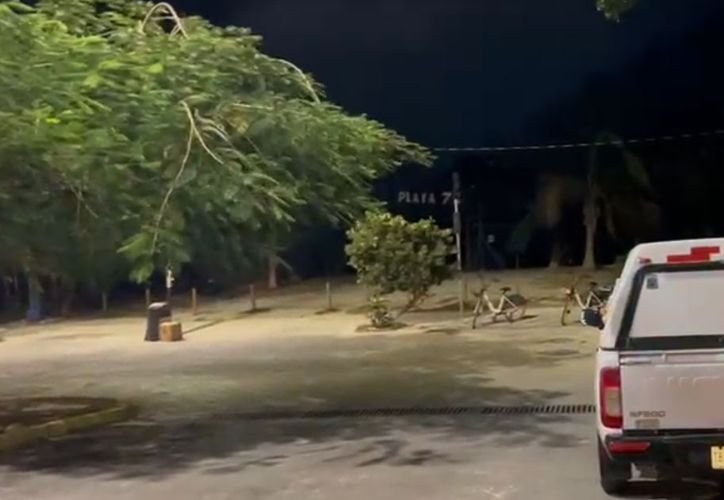 Aerial view of Playa 72 beach area in Playa del Carmen, Quintana Roo
