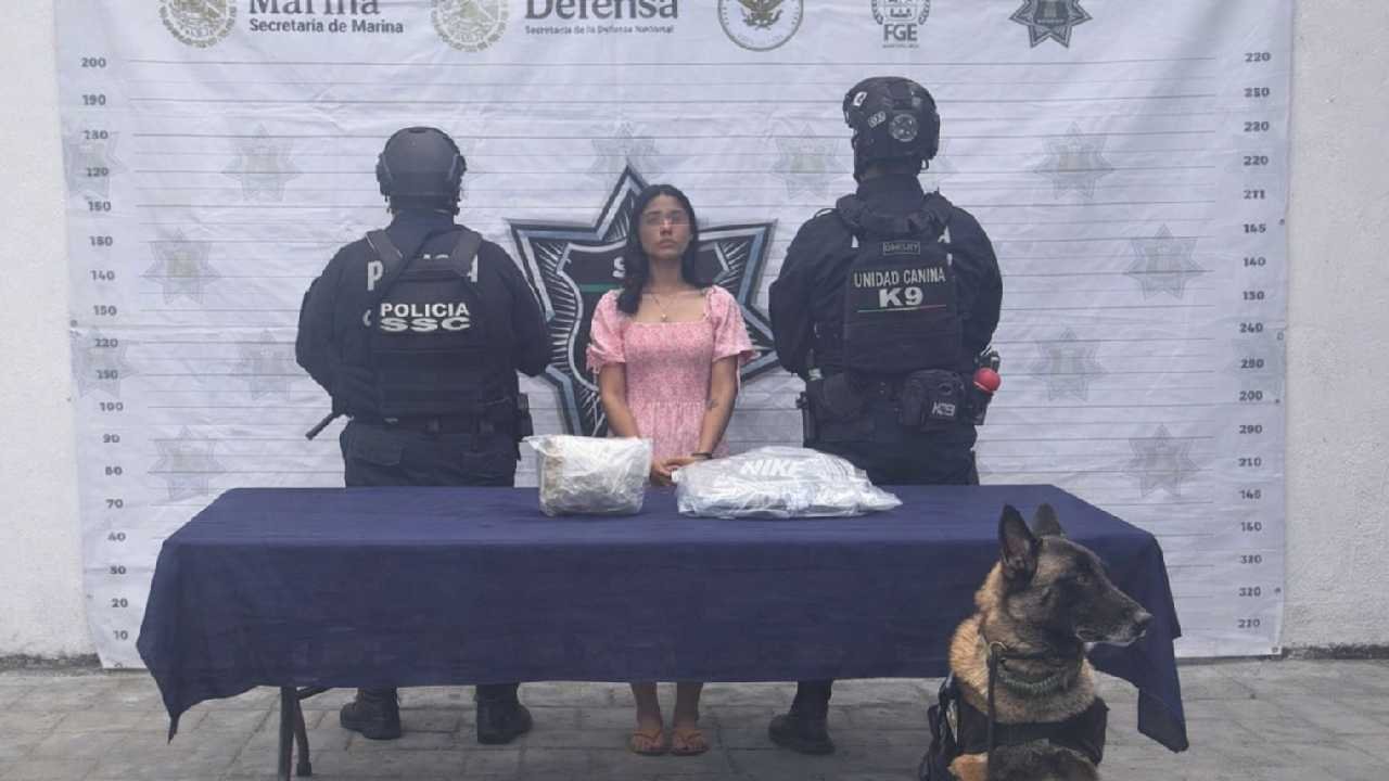Police officers at the ADO bus terminal in Playa del Carmen where a drug seizure occurred