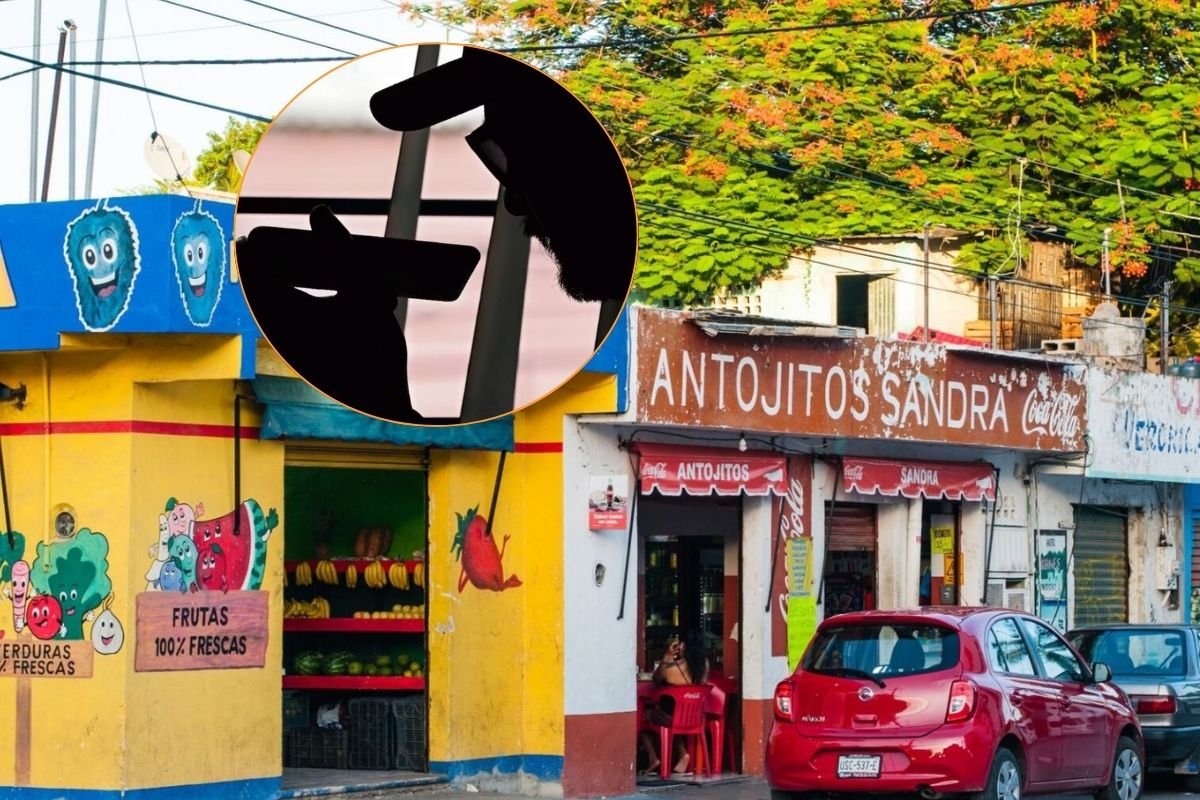 Illustration depicting phone extortion targeting merchants in Puerto Morelos