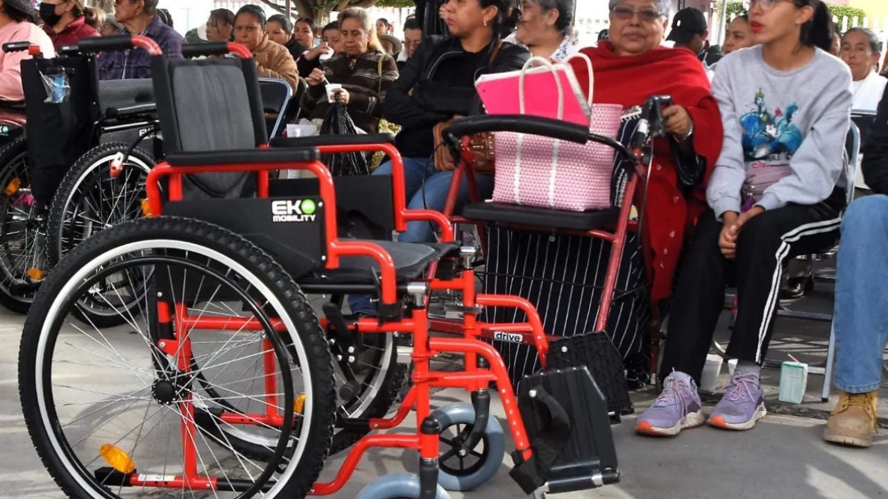 Illustration showing various medical devices like glasses, hearing aids, and wheelchairs with the Quintana Roo state seal