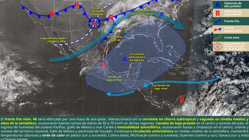 Weather map showing forecast conditions for Quintana Roo, Mexico