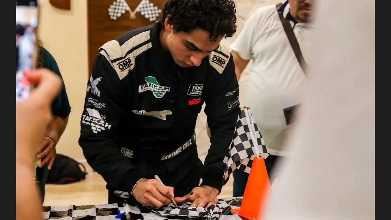 Driver Santiago Cruz at his presentation for the NASCAR Mexico Series Nations Tulum 100 race