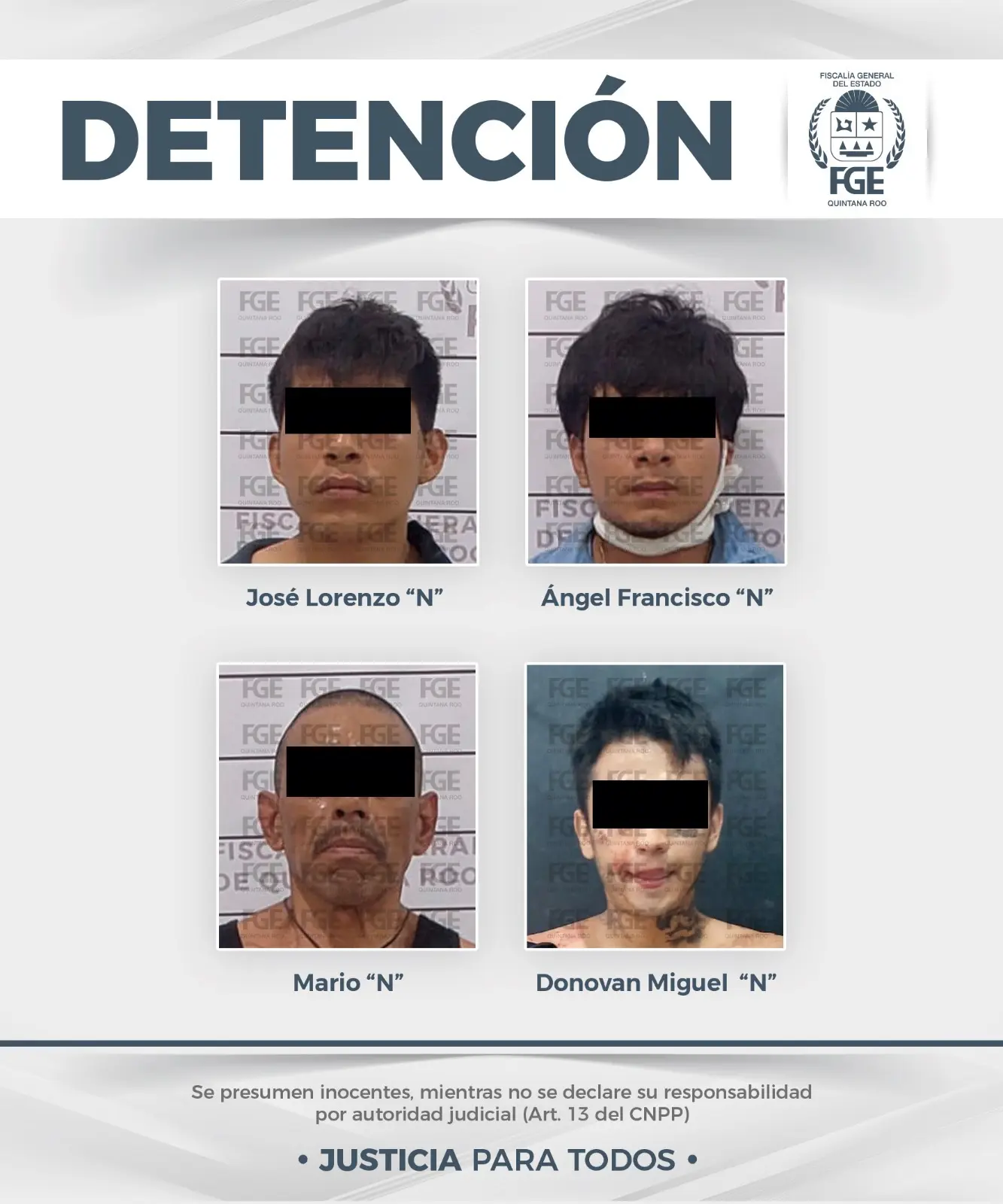 Packages of cocaine seized by authorities in Quintana Roo displayed on a table