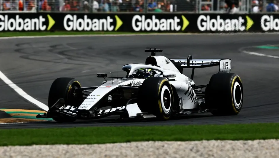 Sergio Pérez driving the Cadillac F1 car at the Australian Grand Prix