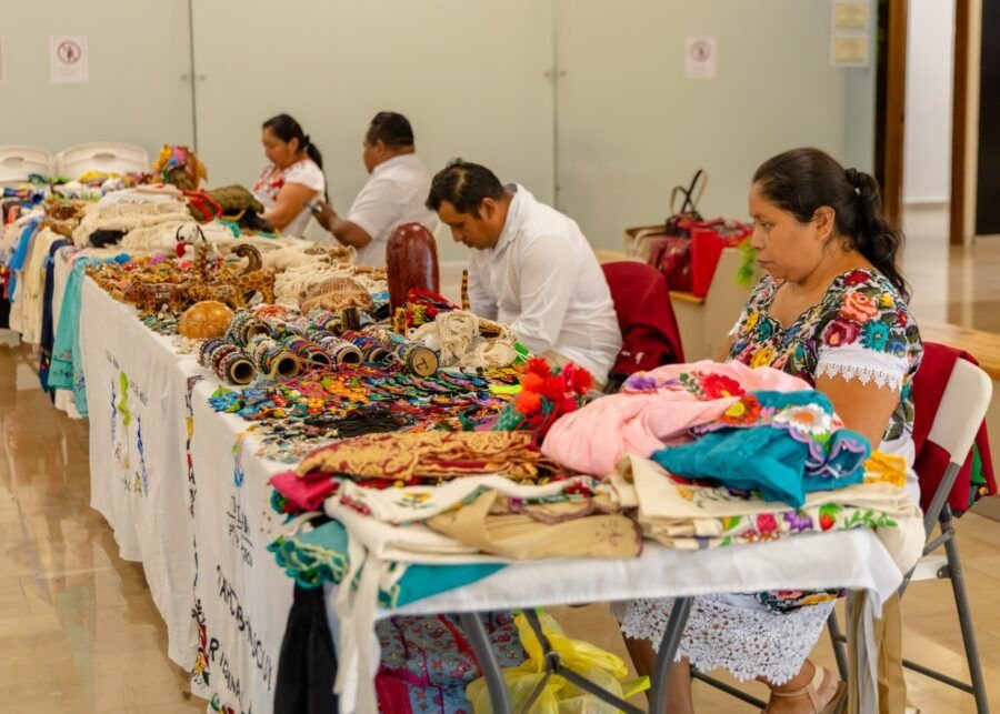 Local artisans display handmade crafts at Tulum International Airport