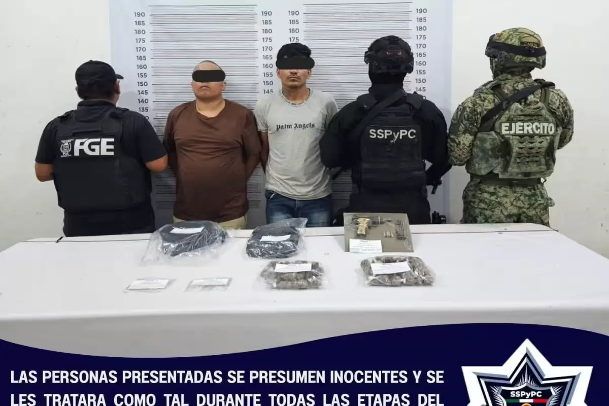 Police officers conducting an operation in Tulum, Quintana Roo