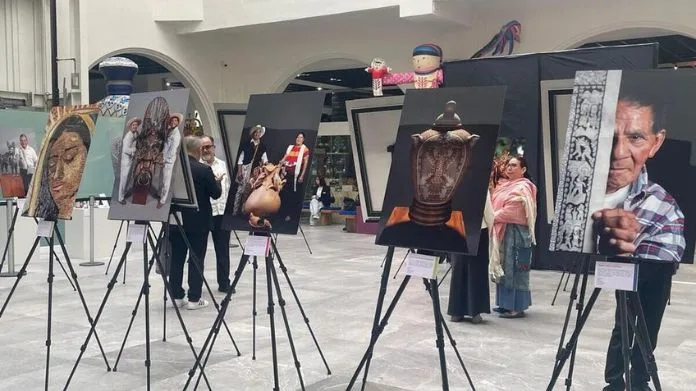 Photographs of Maya folk art pieces displayed at the Museum of Folk Art in Mexico City