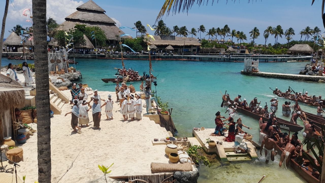 A tourist attraction at Xcaret park in Quintana Roo, Mexico