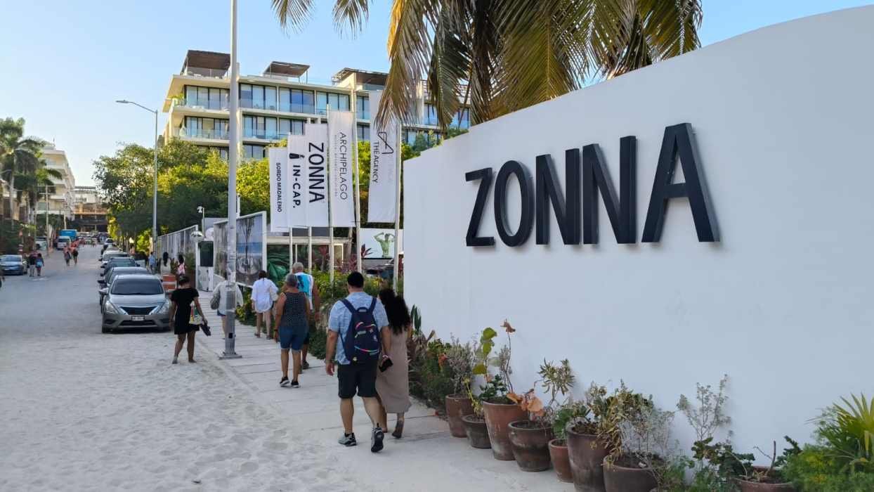 A rendering of the proposed ZONNA tourist-residential development on Playa Mamitas in Playa del Carmen.