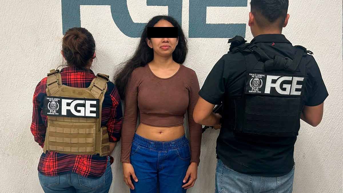Photo of the arrested suspect, Elvia Marisol N, provided by the Quintana Roo State Prosecutor's Office