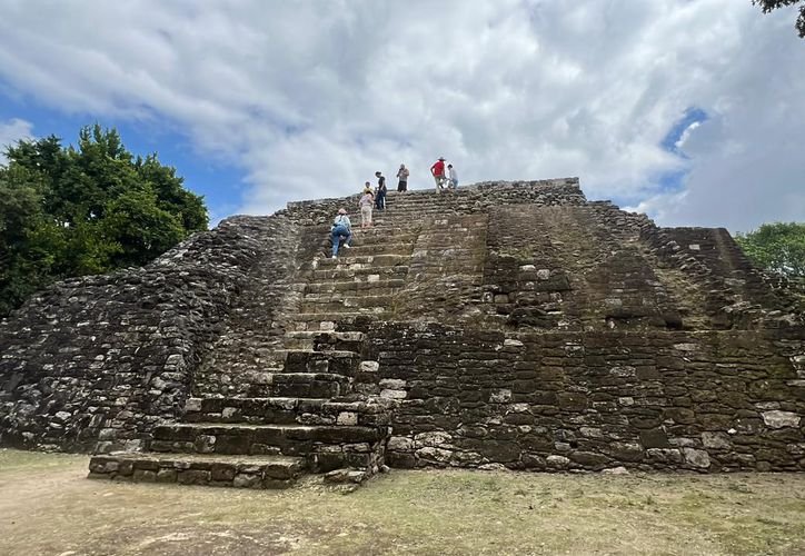 Cancun beach with hotels in background