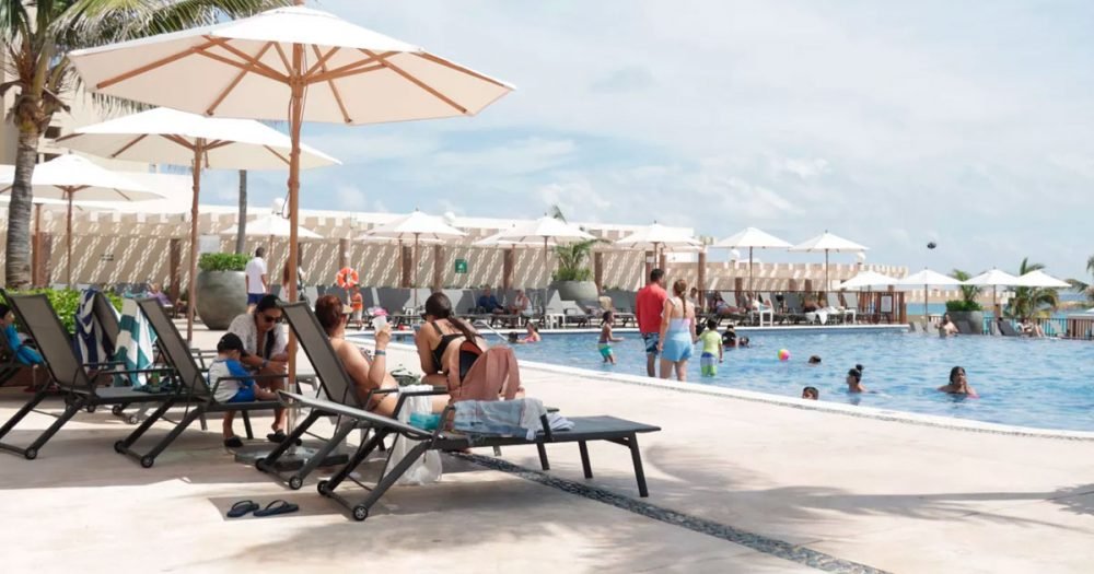 A promotional image for Cancún hotel chains offering free stays if Mexico wins the World Cup