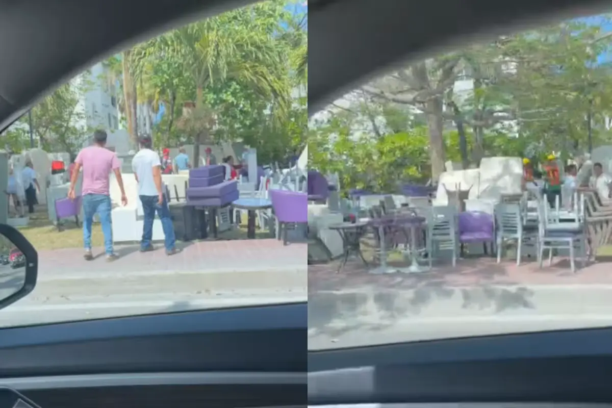 Traffic congestion on a road in Cancun's Hotel Zone with frustrated drivers