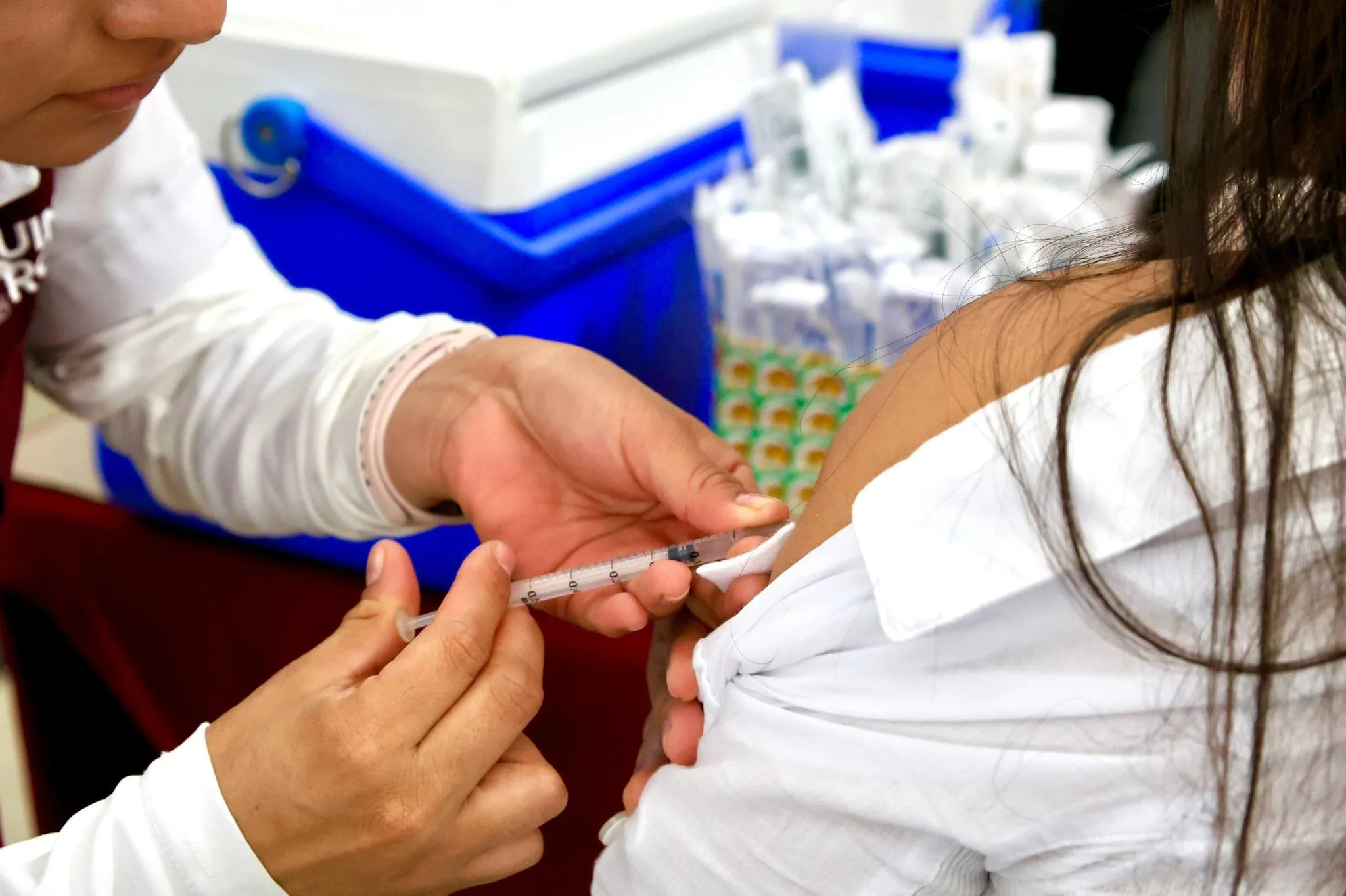 Aerial view of Cancun, Quintana Roo, Mexico, with hotels and coastline