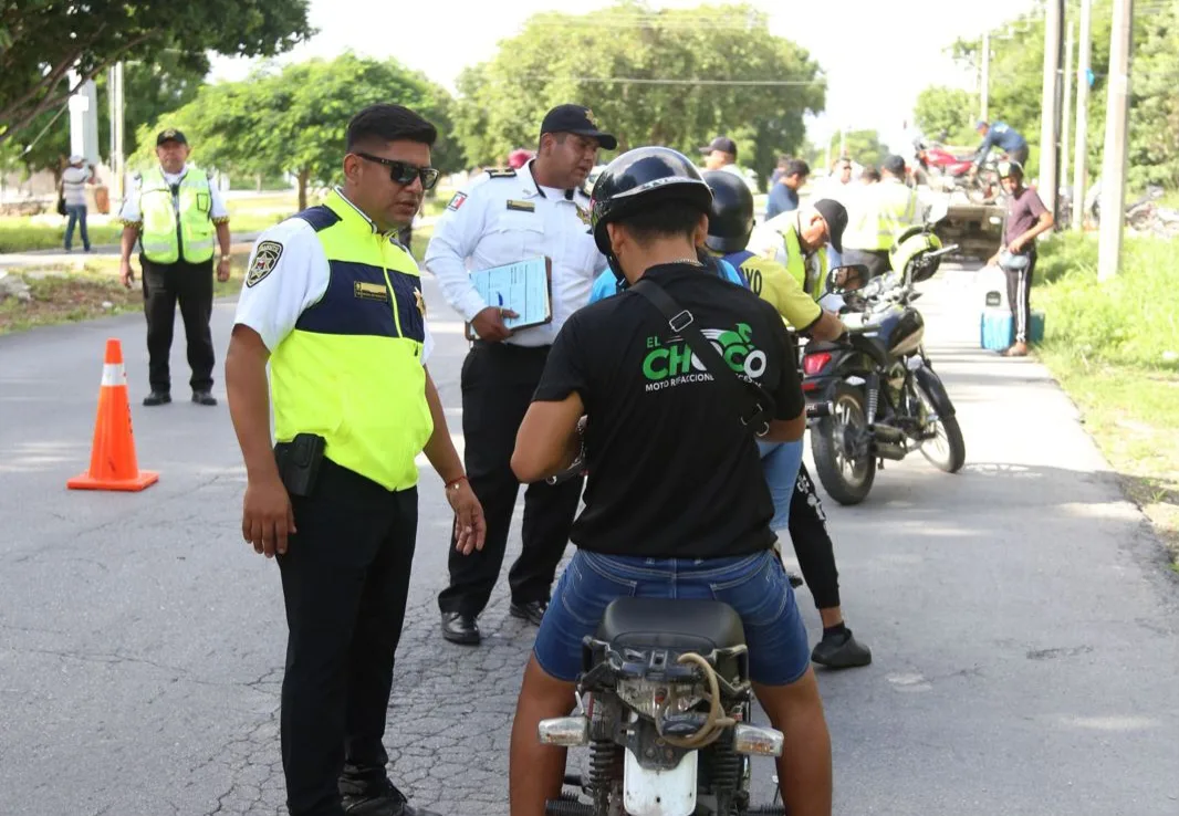 Police officers conducting operations in Cancún following recent robberies
