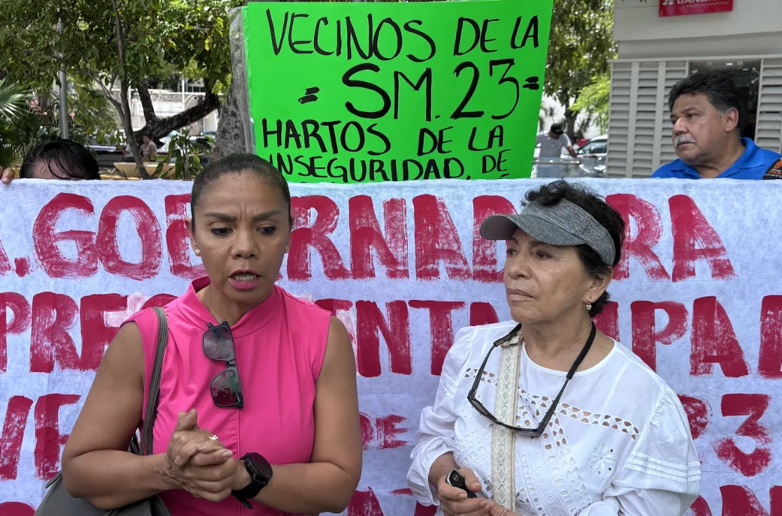 A street view in Cancún's Supermanzana 23 neighborhood where residents report increased violence