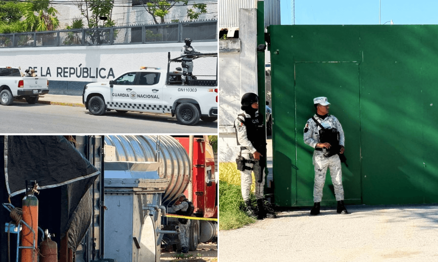 Illustration showing a fuel tanker near a power plant with legal scales in the foreground