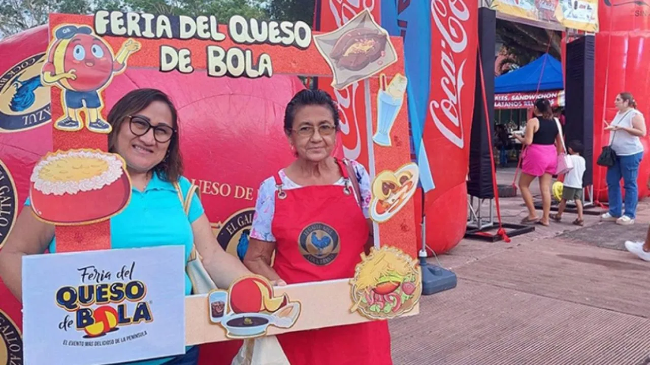 People enjoying food at the Cheese Festival in Chetumal, Quintana Roo