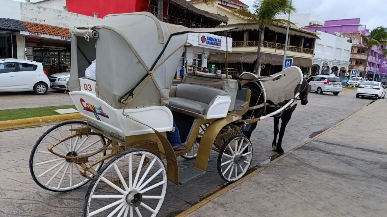 An electric carriage on the streets of Cozumel, Mexico, part of a new sustainable tourism initiative