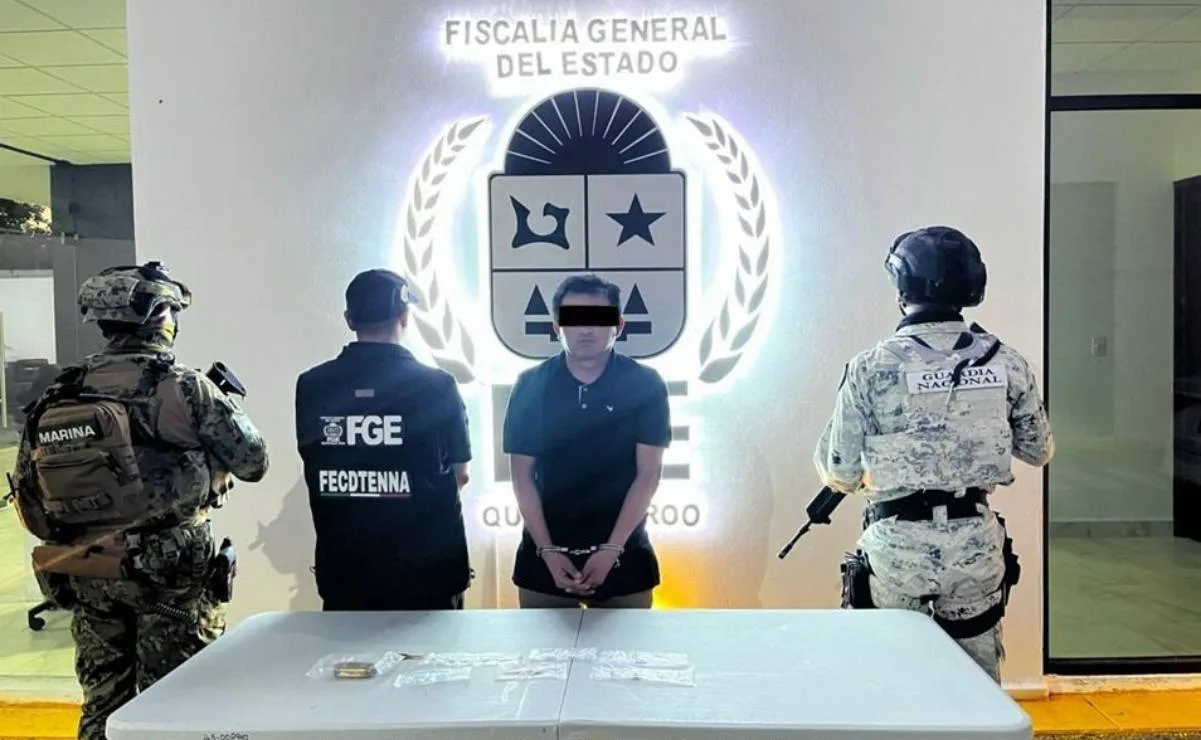 Photo of David 'Rambo' being detained by authorities in Tulum